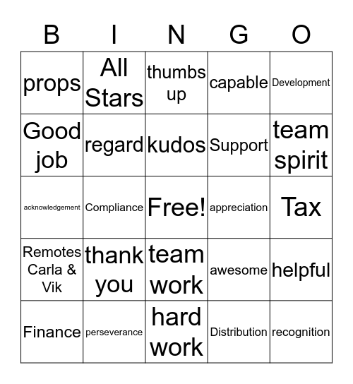 Troy Employee Appreciation Bingo Card