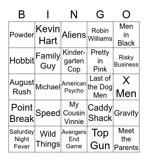 KC's Video Bingo Card