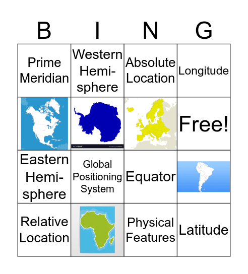 Unit 1 World Geography Bingo Card