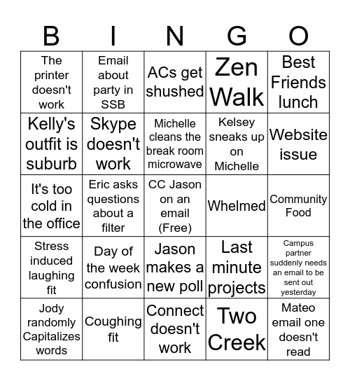 MarComm Bingo Card