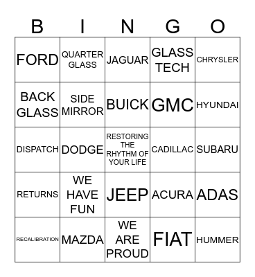 Caliber BINGO Card