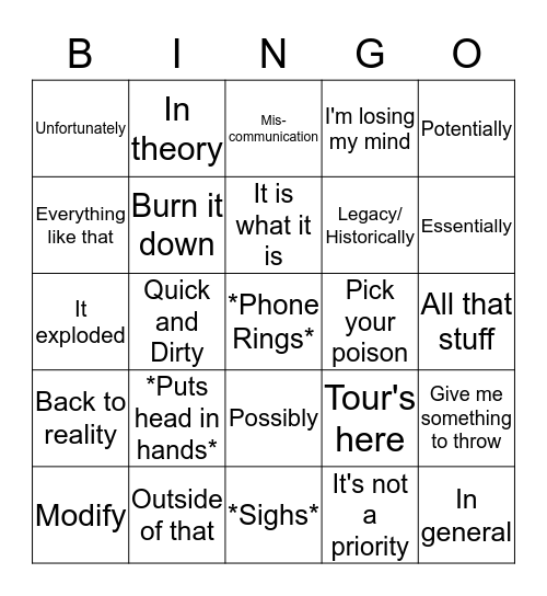 Jer-Bear Bingo Card