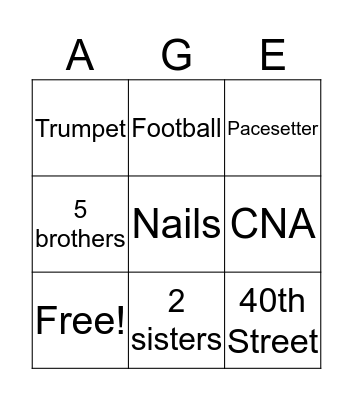 JANICE'S 60th Celebration  Bingo Card