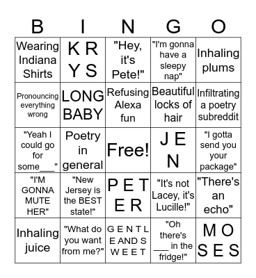 Wes Bingo Card