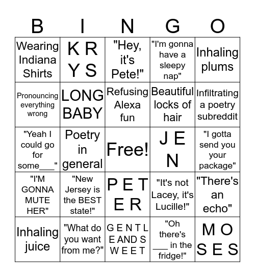 Wes Bingo Card