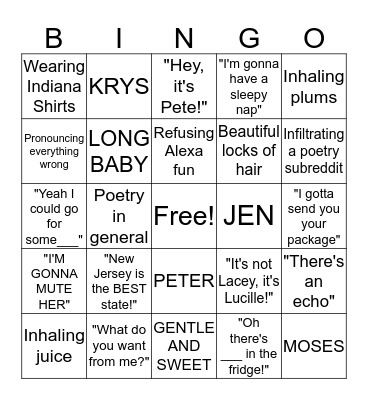 Wes Bingo Card