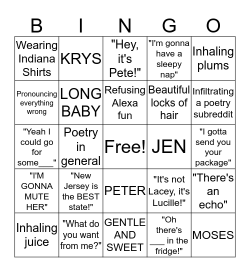 Wes Bingo Card