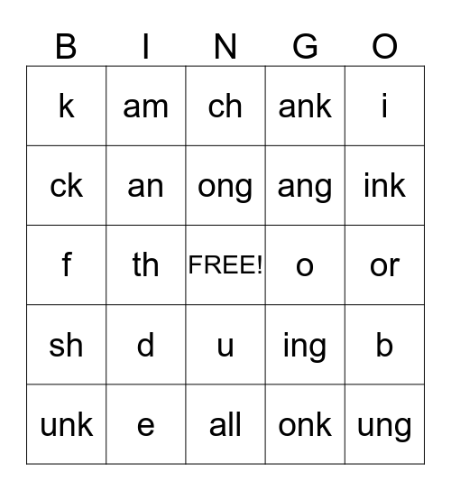 FUNdations Level 2 Unit 8 week 1 Bingo Card