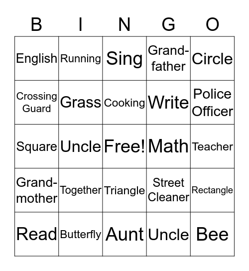 FRIDAY BINGO Card