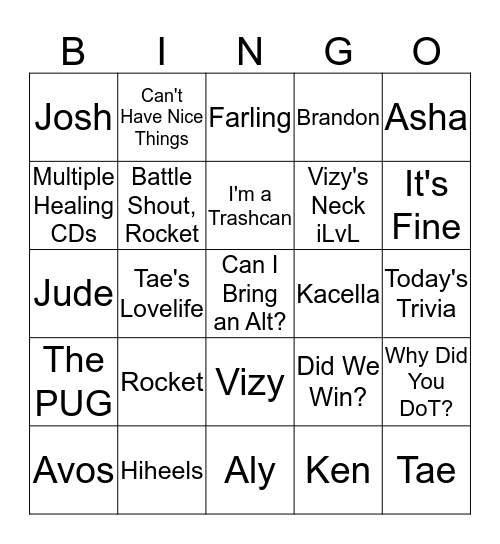 Iron Circle Raid Fails! Bingo Card