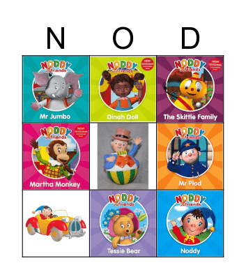 Noddy and Friends Bingo Card