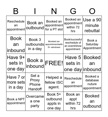 Renewal by Andersen-Inside Sales Center Bingo Card