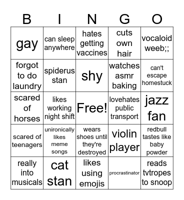 tere bongo Bingo Card