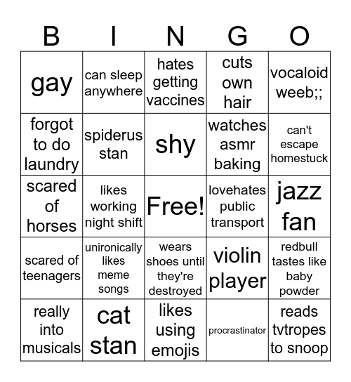 tere bongo Bingo Card