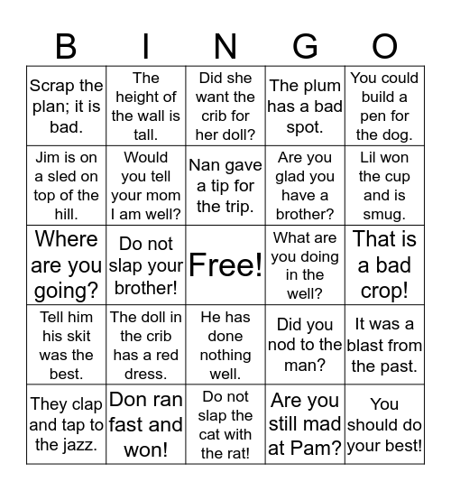Reading Horizons Bingo Sections 4-6 Bingo Card