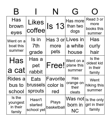 CSL Infinity, find someone who.... Bingo Card