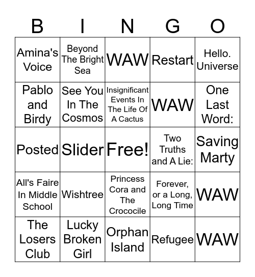 WILLIAM ALLEN WHITE Bingo Card