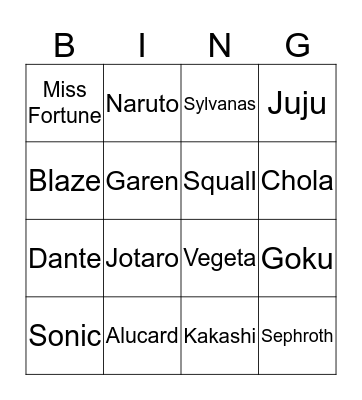 Bingo NW Bingo Card