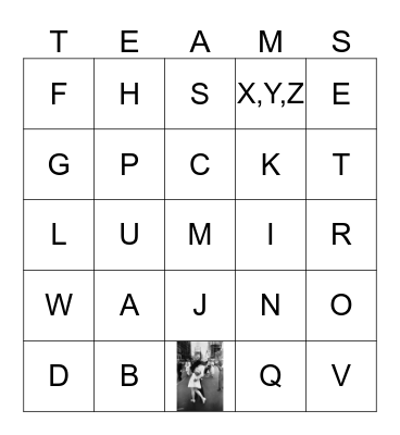 Some Events Rock the World ABC Bingo Card