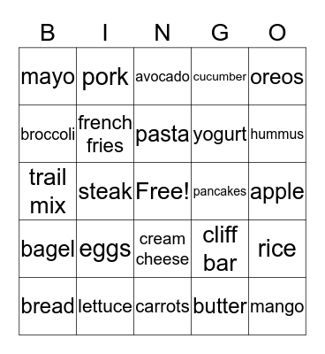 EXCHANGES BINGO Card