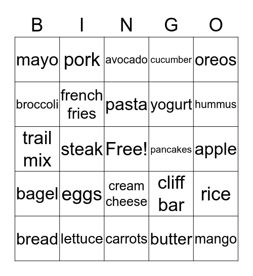 EXCHANGES BINGO Card