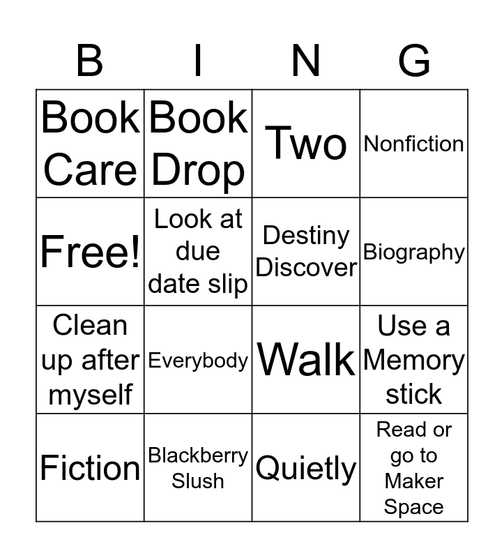 Haslet Library Bingo Card