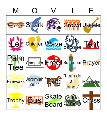 Family Movie Night Bingo Card