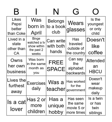 NCBW-SVC People Bingo Card