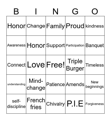 TIMELESS Bingo Card