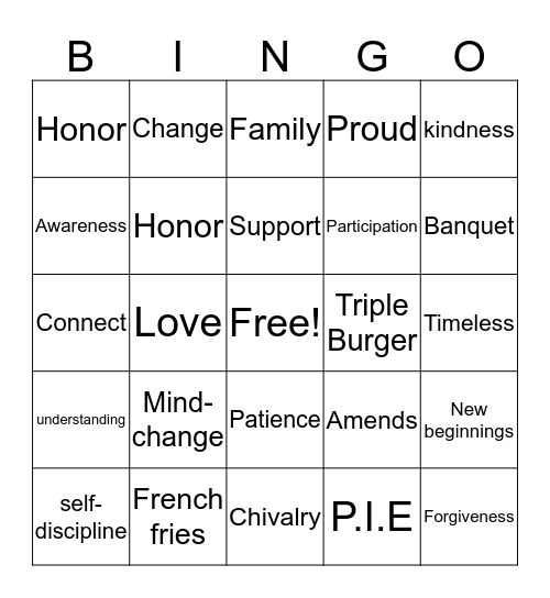 TIMELESS Bingo Card