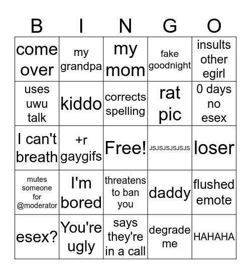 Thottimus Prime Bingo Card