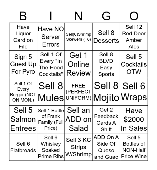 Red Door Weekly Bingo (8/27-9/2) Bingo Card