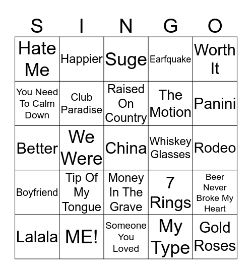 Round 4 Bingo Card