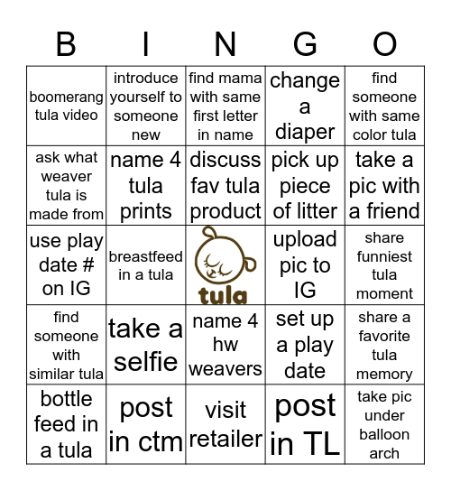 Tula Play Date BINGO! Bingo Card