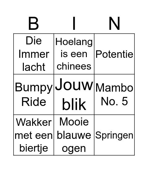 JoEK's muziekbingo Card