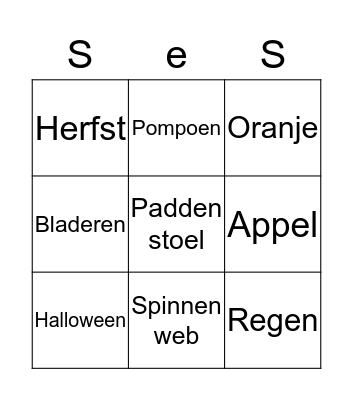 Herfst Bingo Card