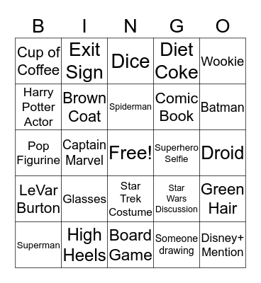 Keystone Comic Con Bingo Card