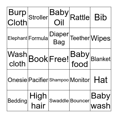 Baby Jaxon Bingo  Bingo Card