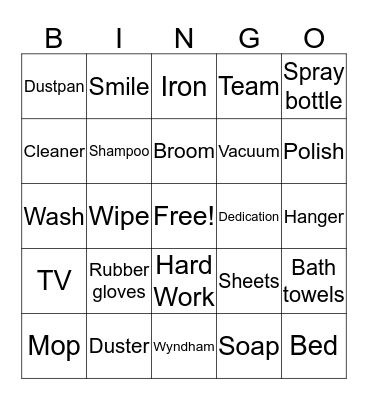 Housekeeping Week Bingo Card