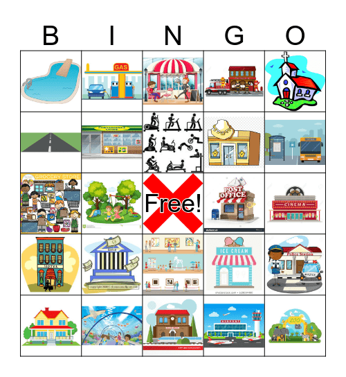 Places and Locations Bingo Card