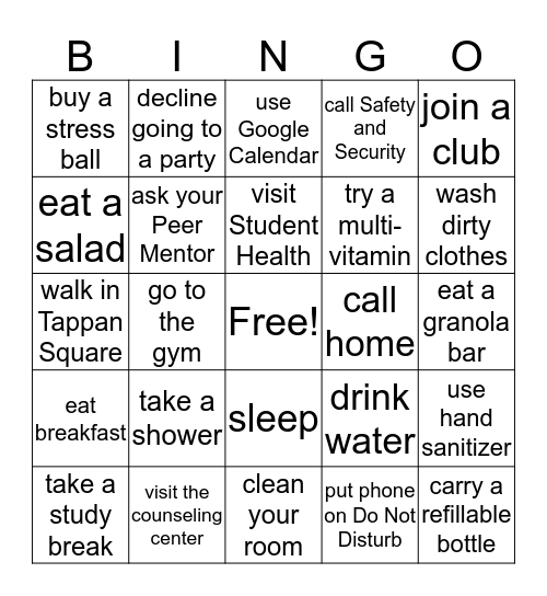 Living Your Best Life Bingo Card