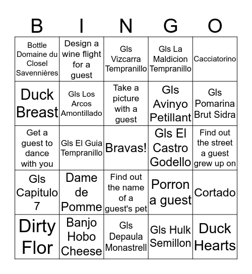 BARCELONA BINGO Card