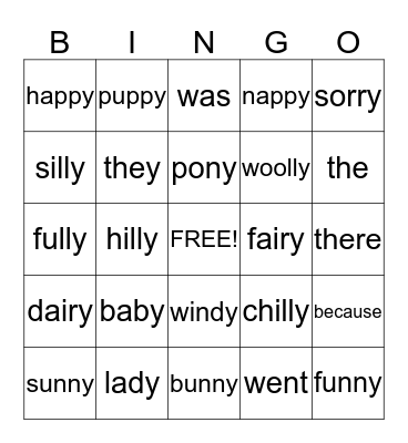 Week 6  Bingo Card