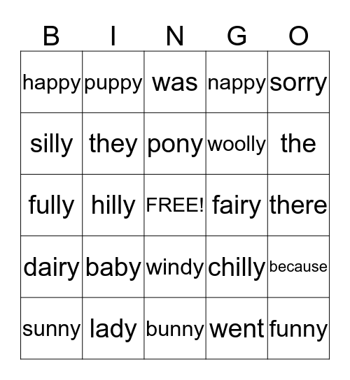 Week 6  Bingo Card
