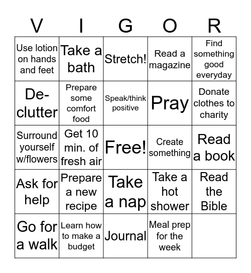 Greater Grace Power Bingo Card
