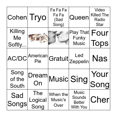 Chanson sur les chansons  Bingo Card
