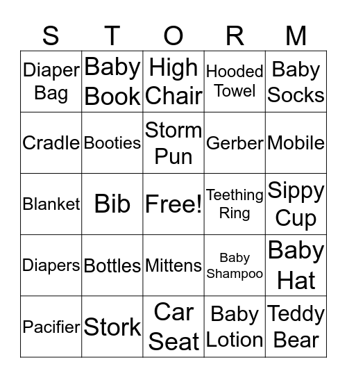Storm-O Bingo Card
