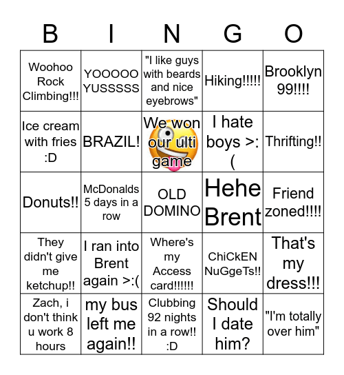 Alice Bingo Card