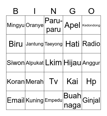 NICHOLE Bingo Card