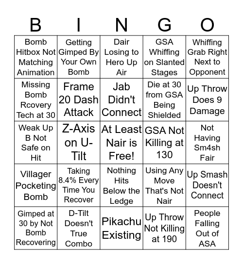 Stupid Things About Link Bingo Card